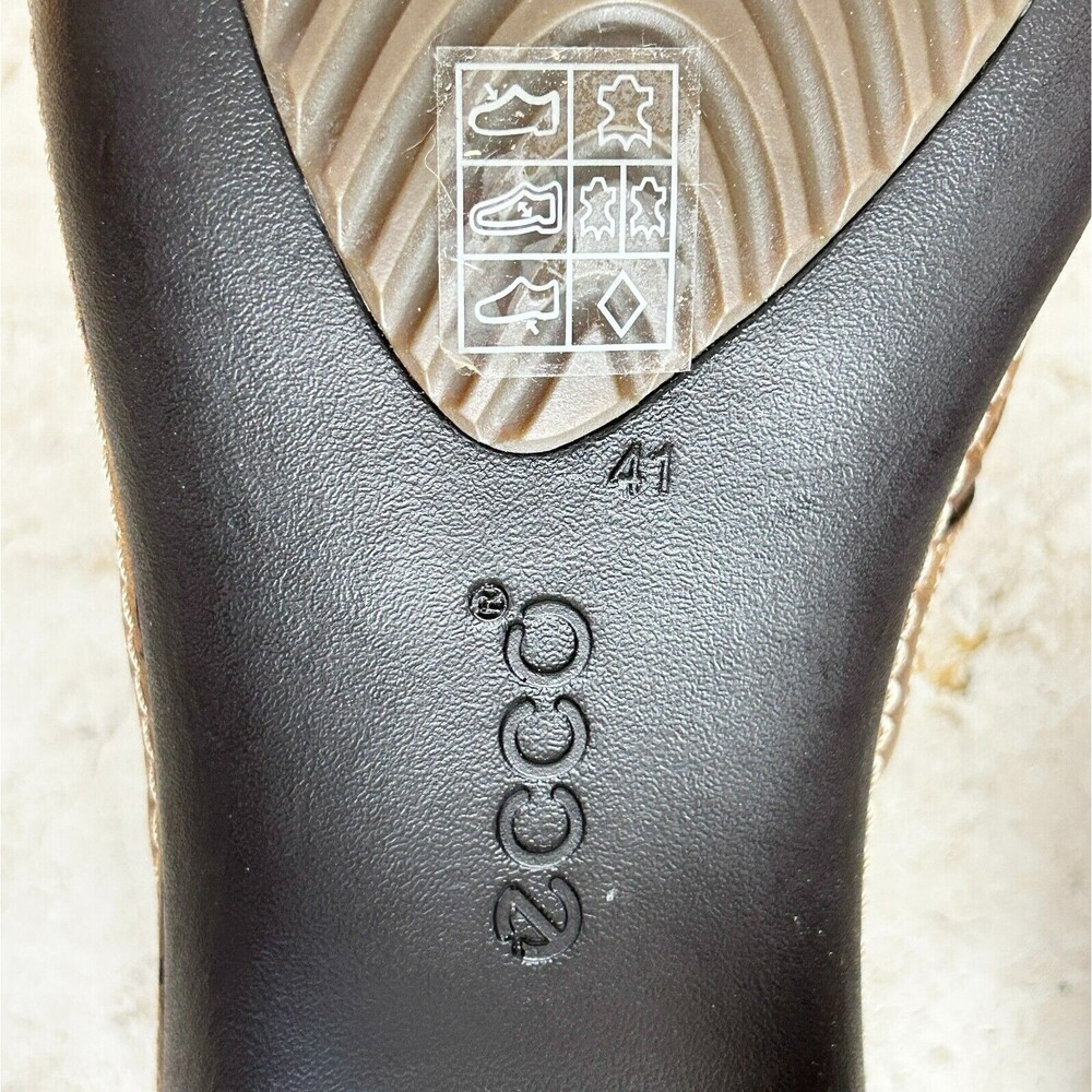 ECCO Clog Shoes 41 US 10 10.5 Tonal Brown Leather Studded Slip On Western Boho - Picture 10 of 10